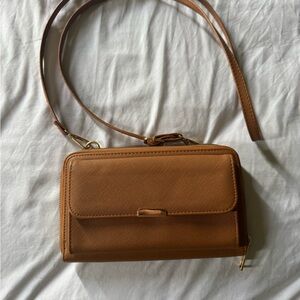 Women’s Crossbody Wallet - Tan Leather